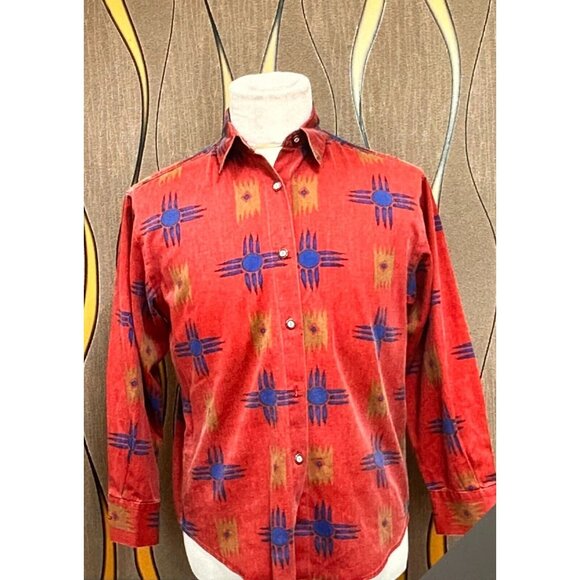 VTG  Rancho Deluxe Native American Navajo Shirt Size S  MADE IN USA  #1421 - Picture 1 of 13